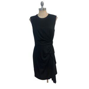 Diane Von Furstenberg DVF Alba Sheath Dress Black Sleeveless Silk 10